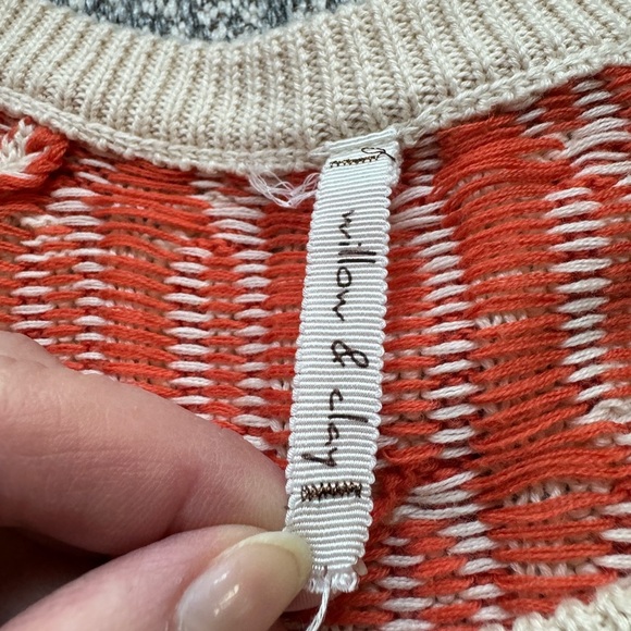 WILLOW & CLAY Orange & Ivory Knit Sweater - Medium - Picture 8 of 12